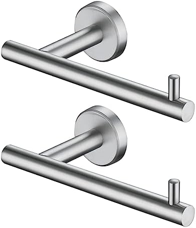JQK Toilet Paper Holder, 5 Inch 304 Stainless Steel Tissue Paper Dispenser, Brushed Nickel Wall Mount 2 Pack, TPH100-BN-P2