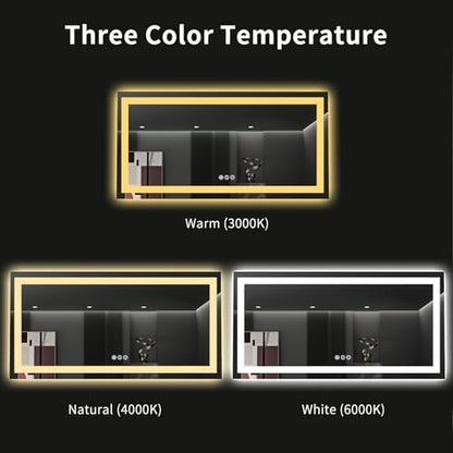 LOAAO 60"X36" LED Bathroom Mirror with Lights, UL Listed