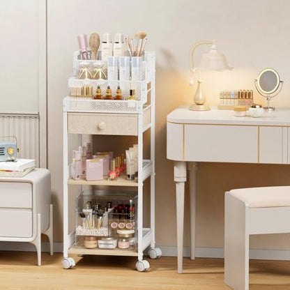 Plaviya Bathroom Storage and Organizer with Drawer, Makeup Cart 13in
