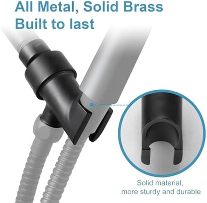 OFFO Shower Head Holder with Solid Metal Ball for Handheld Shower Head, Adjustable Shower Arm Mount for Connecting Shower Arm and Shower Hose, 1/2 in IPS Female Inlet and Male Outlet, Matte Black
