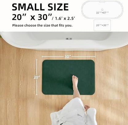 TYUU Thin Bath Mat, Small Bathroom Rugs Non Slip Washable, 20x30 Dark Green