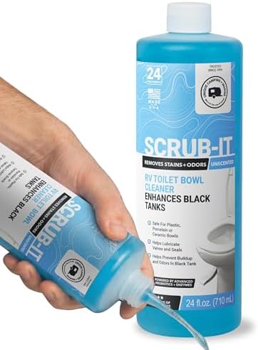 Unique Scrub-It Liquid RV Toilet Bowl Cleaner, Helps Lubricate Seals, 24 oz