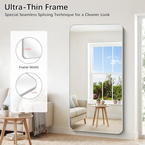 DESBING 72"x36" Bathroom Mirror for Over Sink, Silver Framed Wall Mirror