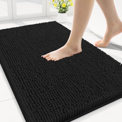 Smiry Bathroom Rugs 30X18, Luxury Chenille Extra Soft Absorbent Bath Mat