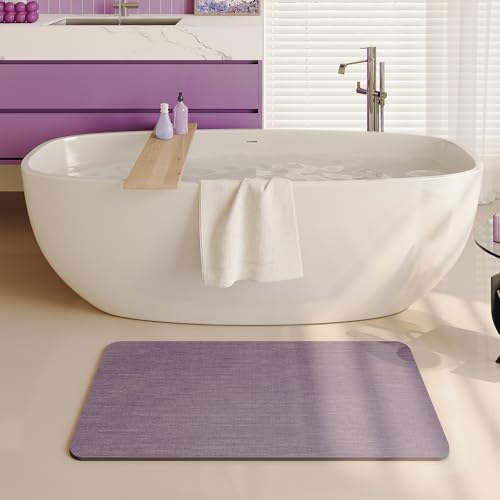 Mecko Bath Mat Ultra Thin Lavender Purple, 24"x48"