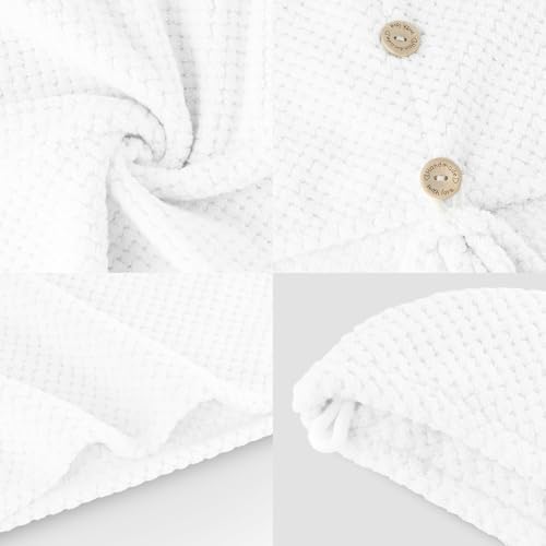 MaopaoBeauty 2 Pack Microfiber Hair Towel Wrap for Women, Hair Drying Towel with Button, Towel Turban,Head Towel to Dry Hair Quickly Lint Free, White