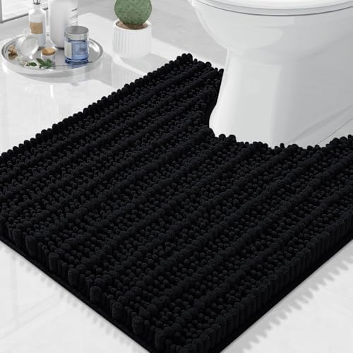 Arotive Toilet Rugs U-Shaped 24x24, Soft Absorbent Chenille Shaggy Bath Mat