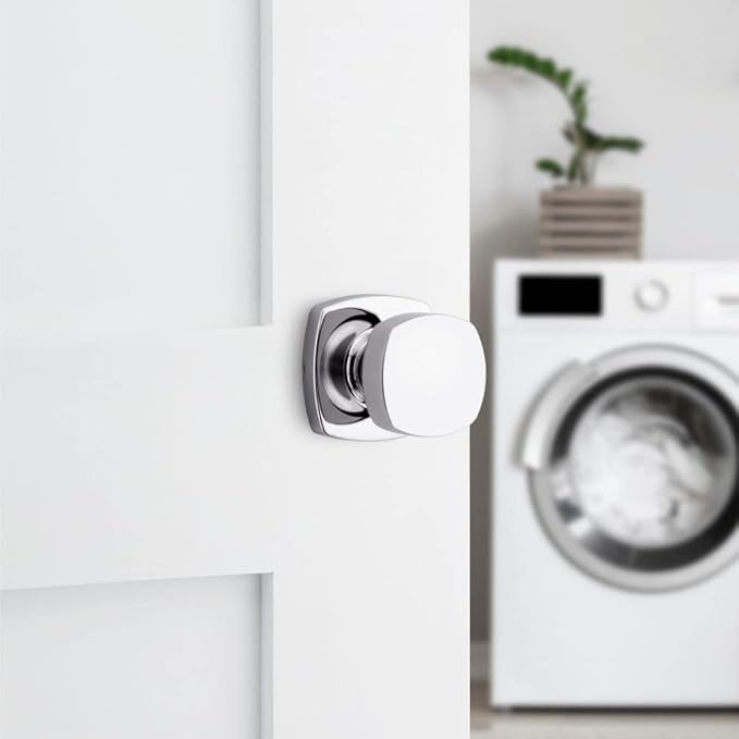 Kwikset Arroyo Knob Interior Passage Door Knob, Handle For Closet and Hallway Doors, Non-Locking Doorknob, Polished Chrome
