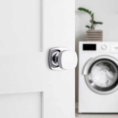 Kwikset Arroyo Knob Interior Passage Door Knob, Handle For Closet and Hallway Doors, Non-Locking Doorknob, Polished Chrome