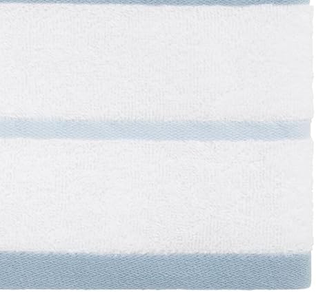 IZOD – Hand Towels, Plush Ringspun Cotton Blend with Striped Design and Dark Hem Finish, Set of 2 (Sandbar Blue)