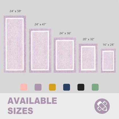 CozeCube Lavender Bath Mat 36"x24" Non Slip Washable Rug