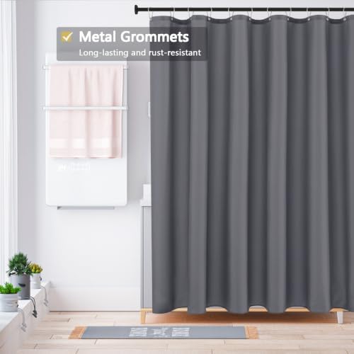 LLSCL Fabric Shower Curtain Liner with Magnets, Waterproof Hotel Quality, 72 x 72 Machine Washable