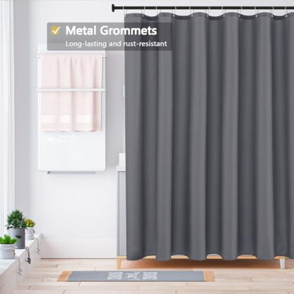 LLSCL Fabric Shower Curtain Liner with Magnets, Waterproof Hotel Quality, 72 x 72 Machine Washable