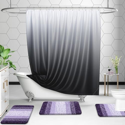 OLANLY Micorfiber Bathroom Rug Set 2 Piece, 47"x20"+24"x16"