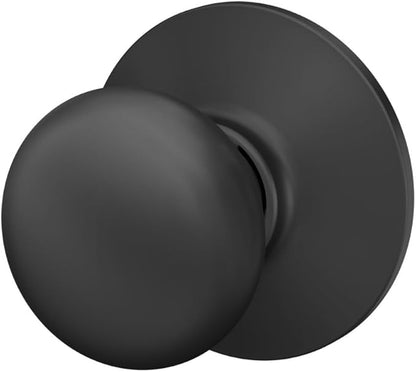 Schlage F10 PLY 622 Plymouth Door Knob, Hall & Closet Passage Lock, Matte Black