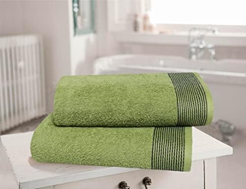 Belizzi Home Ultra Soft 2 Pack Oversized Bath Towel Set 28x55 inches, 100% Cotton Large Bath Towels, Ultra Absorbant Compact Quickdry & Lightweight Towel, Ideal for Gym Travel Camp Pool - Kiwi Green
