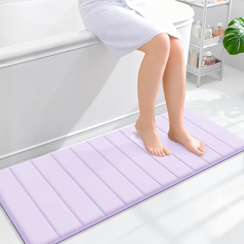 OLANLY Memory Foam Long Bathroom Rugs Runner 47x17, Super Soft Absorbent