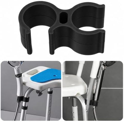 2PCS Shower Chair Shower Head Holder Clip Black Universal Clip