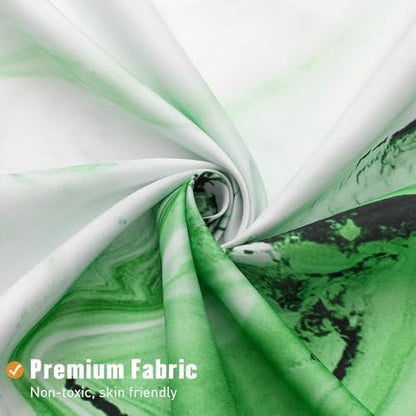 Emerald Green Marble Shower Curtain, Abstract Watercolor, 72 x 72 Inches
