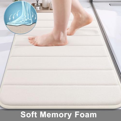 Buganda Memory Foam Bath Mat 40 x 32, Ultra Soft Absorbent Bathroom Rugs
