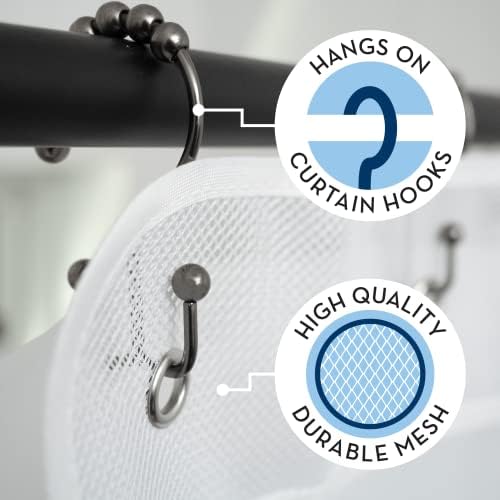 S&T INC. Shower Organizer and Caddy, 2 Pack, 14" x 30", White