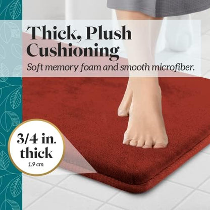 Memory Foam Bath Mat Non Slip Absorbent Super Cozy Velvet Bathroom Rug Carpet (17 inches X 24 inches, Autumn Glaze)