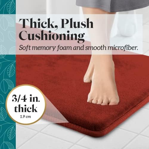 Memory Foam Bath Mat Non Slip Absorbent Super Cozy Velvet Bathroom Rug Carpet (24 inches X 48 inches, Autumn Glaze)