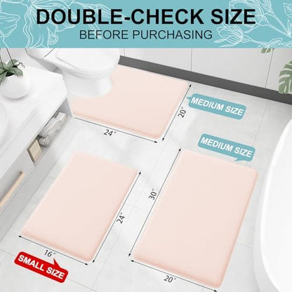 Smiry Memory Foam Bath Mat 24x16, Extra Soft and Absorbent Bathroom Rugs