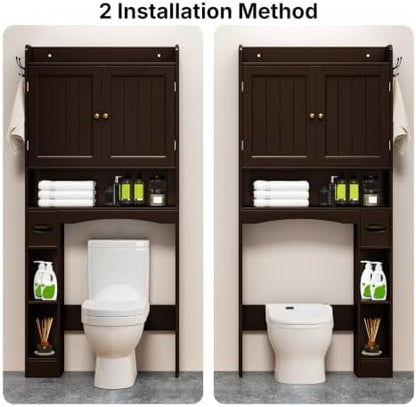 Ahomly Over The Toilet Storage Cabinet, 32.3" W, Grey