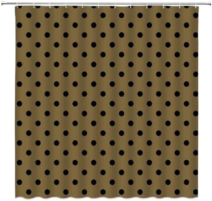 Polka Dot Shower Curtain Bathroom Decor 70x70 Inch with 12 Hooks,