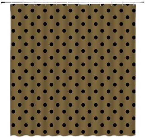 Polka Dot Shower Curtain Bathroom Decor with Hooks,60" Wx70 H