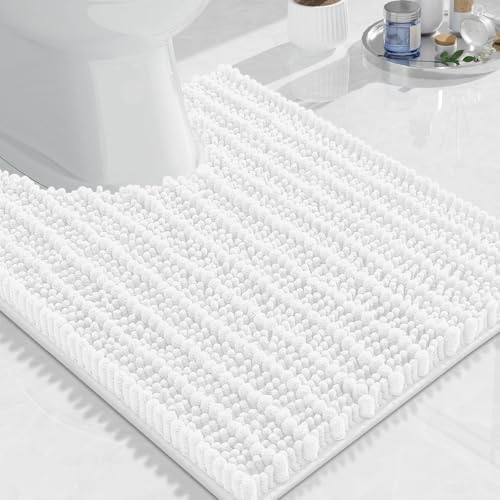 Arotive Toilet Rugs U-Shaped 24x20, Soft Absorbent Chenille Shaggy Bath Mat
