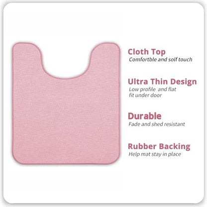 Bosap Toilet Rugs U Shaped Bathroom Rug,Machine Washable Non Slip Quick Dry Super Absorbent Ultra Thin Toilet Mats for Bathroom Toilet.Pink,1'8"x2'(20x24inch)
