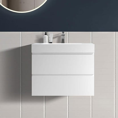 30" Floating Bathroom Vanity with Sink, Modern Bathroom Cabinet with Top and Soft Close Drawers, Spacious Storage for Small Space, White - Lavanda Collection