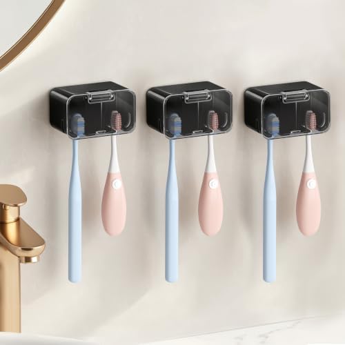 MOPMS Toothbrush Holders for Bathrooms with 2 Slot Independent Compartment