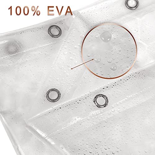 Shower Curtain Liner 8G EVA Thick Shower Curtain with Heavy Duty 3 Bottom Magnets, Shower Liner for Shower Stall, Bathtubs, 3D Pebble Pattern