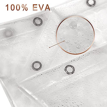 Shower Curtain Liner 8G EVA Thick Shower Curtain with Heavy Duty 3 Bottom Magnets, Shower Liner for Shower Stall, Bathtubs, 3D Pebble Pattern