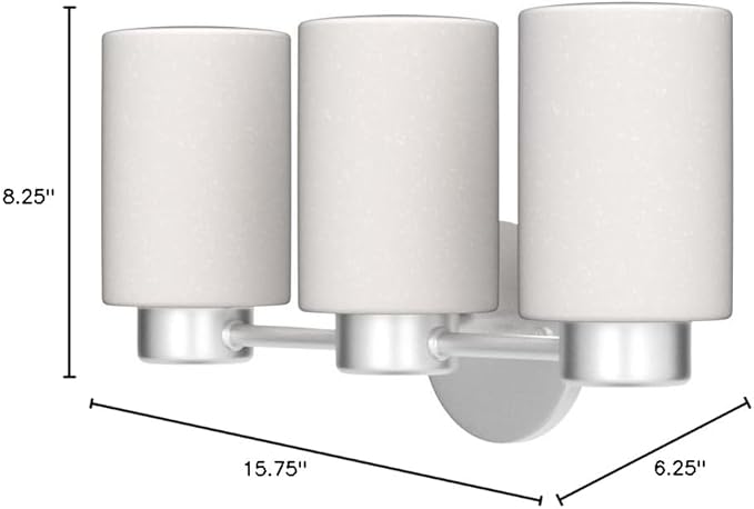 Westinghouse 6227900 Sylvestre Three-Light Interior Wall Fixture, Brushed Nickel Finish with Frosted Seeded Glass, 3, White