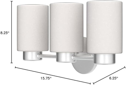 Westinghouse 6227900 Sylvestre Three-Light Interior Wall Fixture, Brushed Nickel Finish with Frosted Seeded Glass, 3, White