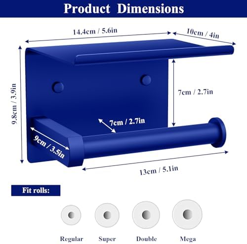 Toilet Paper Holder with Shelf Wall Mounted Toilet Paper Roll Dispenser
