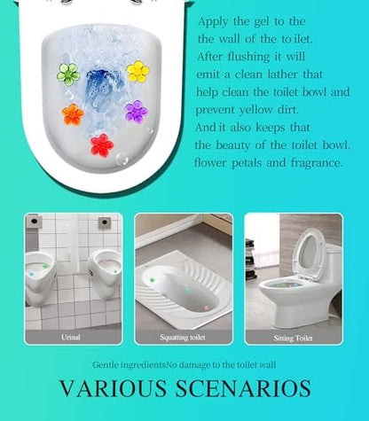 Toilet Gel, 108 Count 9Kinds Of Scent Toilet Cleaner Bowl Gel Stamp Kit Air Freshener