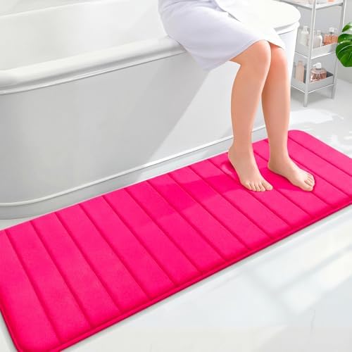 OLANLY Memory Foam Long Bathroom Rugs Runner 59x20, Super Soft Absorbent
