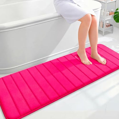 OLANLY Memory Foam Long Bathroom Rugs Runner 59x20, Super Soft Absorbent