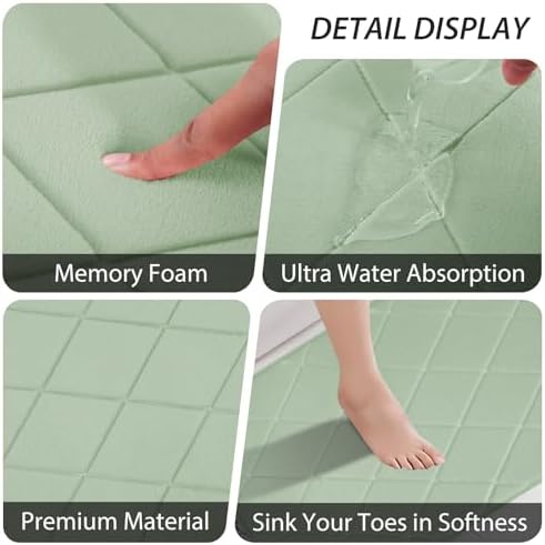 Bathroom Accessory Set - 25PC Bathroom Sets with Shower Curtain and Rugs, Sage Green Bathroom Set, Bathroom Accessories Set, Shower Curtain Sets with Rugs, Bathroom Trash Can & Soap Dispenser