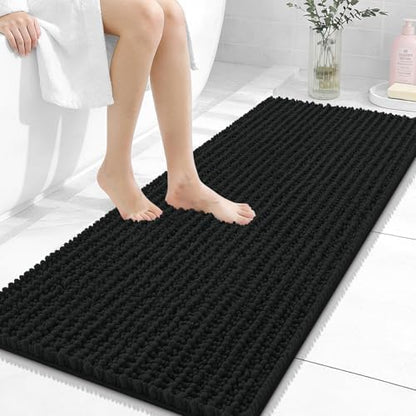 OLANLY Bathroom Runner Rugs 47x20, Thick Soft Absorbent Chenille Bath Rugs