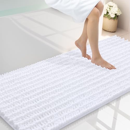 Smiry Bathroom Rugs 59X20, Extra Soft Rubber Backing Chenille Bath Mats