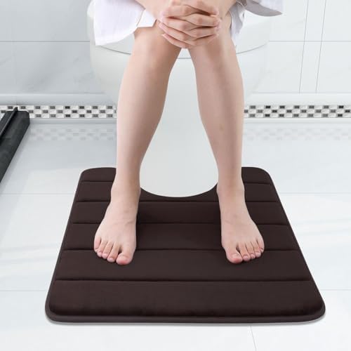 Buganda Memory Foam U-Shaped Toilet Rugs 20 x 20, Absorbent Bathroom mat