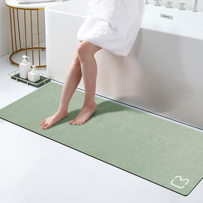 Extra Long Bathroom Runner Large Stone Bath Mats for Bathroom,17"x59"Sage