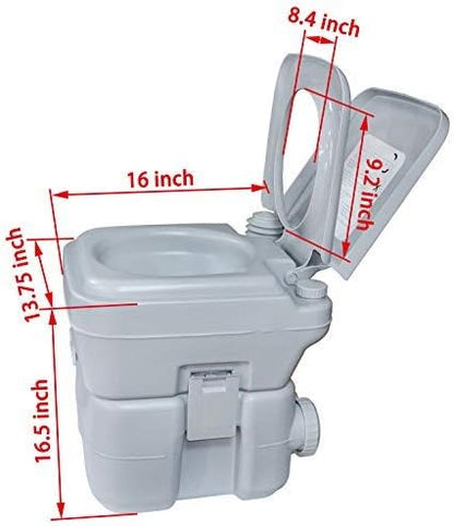 HongK- 5 Gallon 20L Portable Toilet Flush Travel Camping Commode Potty Outdoor/Indoor
