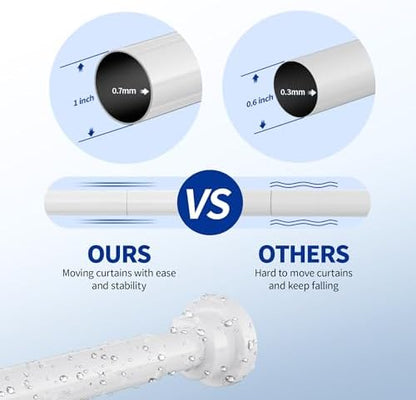 Mcrbeay Shower Curtain Rod, 1" Diameter Heavy Duty Tension Shower Rod